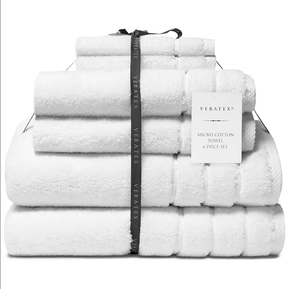 Veratex Turkish micro cotton 6 piece set towels